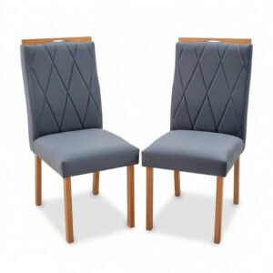 Mesa de Jantar Siena 120x90 Vidro Off/Base Madeira + 4 Cad. Lisboa Veludo Madeira - Entregue Montada - Imagem 22