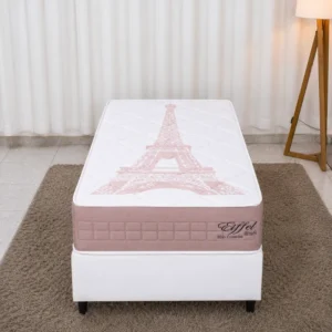 Alternative view of Colchão Solt. Eiffel Molas Ensacadas Rosa + Box Solt. Korino Branca - 88x188x63 | Suporta até 130kg
