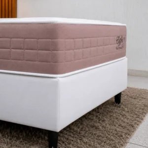 Colchão Solt. Eiffel Molas Ensacadas Rosa + Box Solt. Korino Branca - 88x188x63 | Suporta até 130kg - Imagem 3