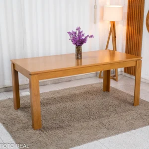 Mesa Athenas 180x90 Amêndoa Clean Tampo Maciço + 6 Cad. Cantiga Boucle - Madeira Maciça - Imagem 9