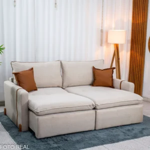 Sofá Retrátil Luma 2.00m Linho - Sem Caixa - Imagem 8