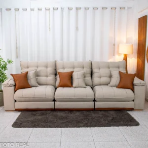 Sofá Retrátil Reclinável Verona 3.20m Linho - Imagem 14