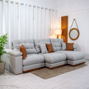 Sofá Retrátil Reclinável Verona 3.20m Linho - Imagem 5