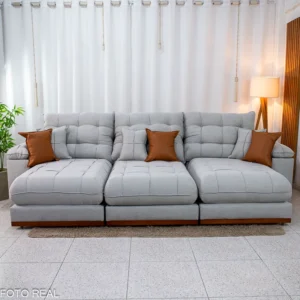 Sofá Retrátil Reclinável Verona 3.20m Linho - Imagem 11